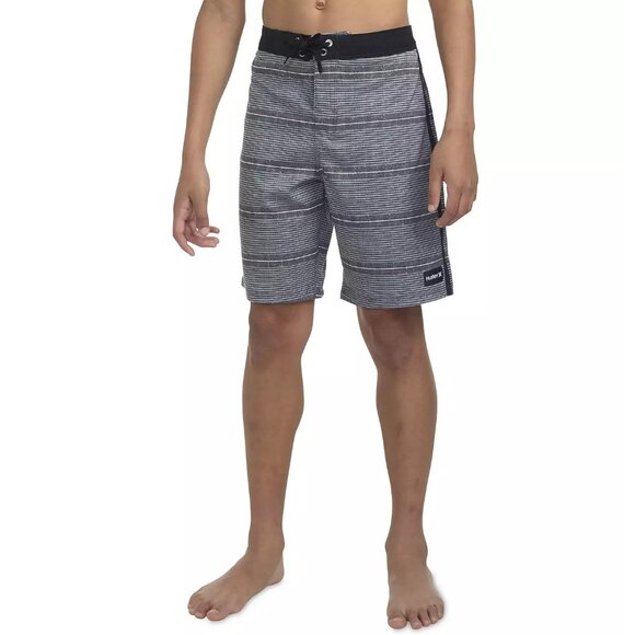 Boys HURLEY Shoreline Striped Board Shorts Swim Trunks Size 10 12 16 18  20 NWT - Picture 1 of 3